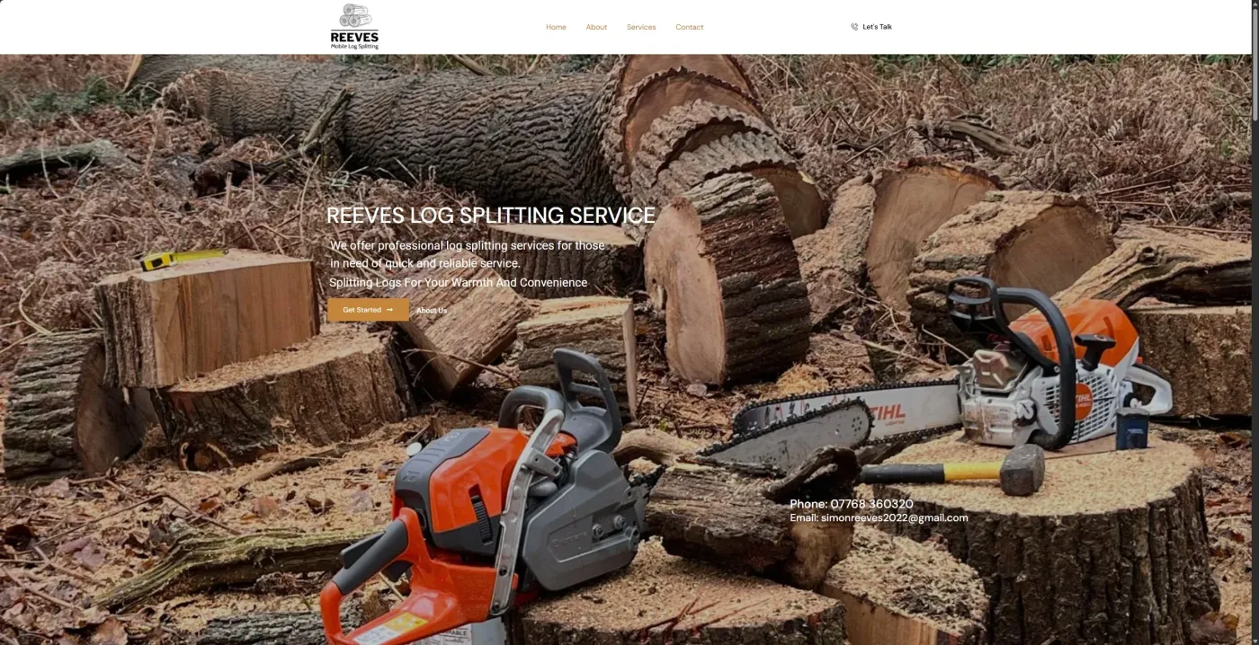 Reeves Mobile Log Splitting Website